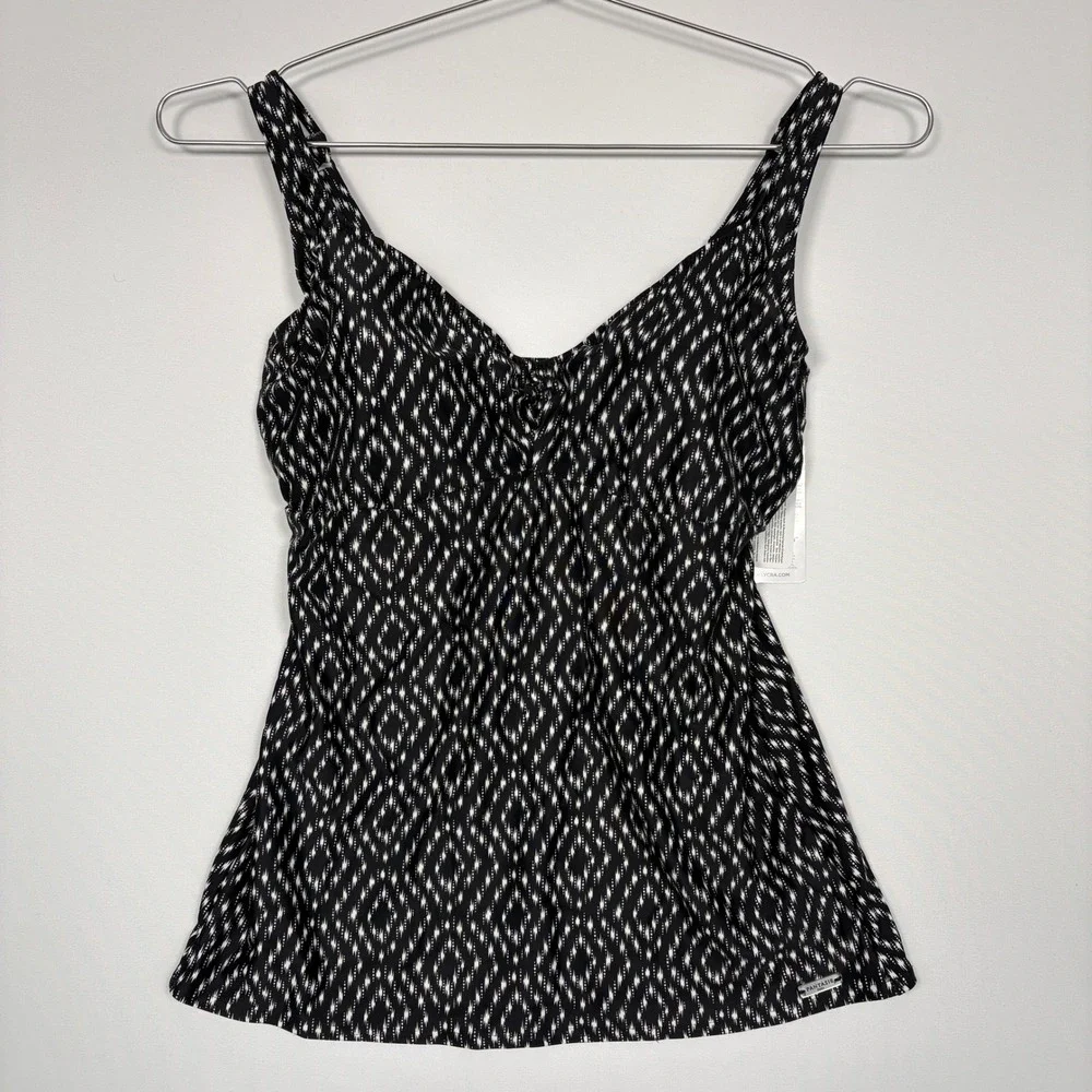 NWT Fantasie Women Tankini 32DDD Black White Byron Bay Underwire FS6439LAC Swim